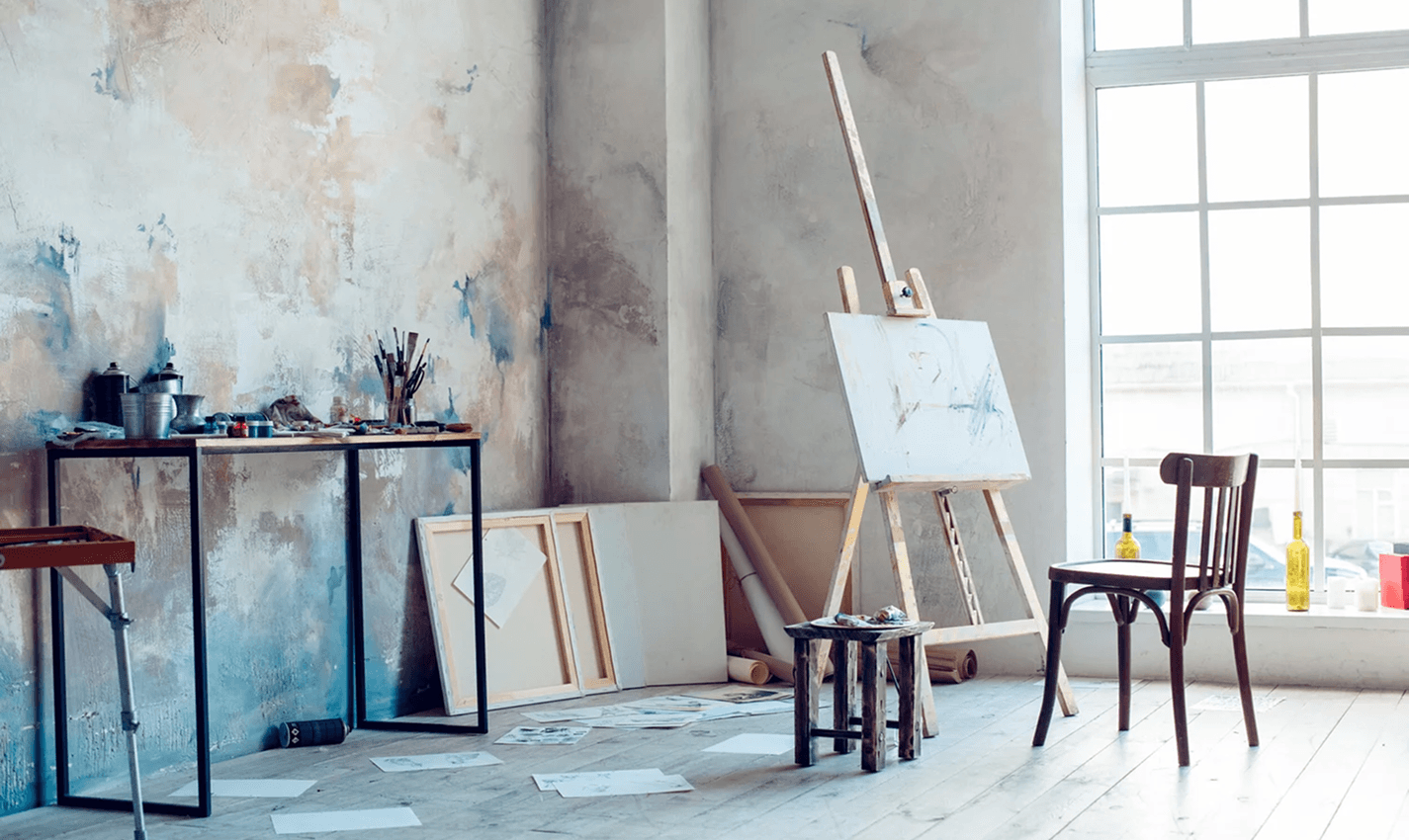 Artist studio background